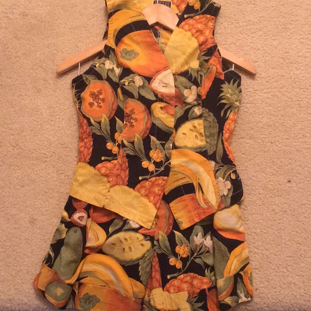 Fruit patterned vest and shorts set